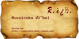 Ruzsicska Ábel névjegykártya