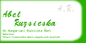 abel ruzsicska business card